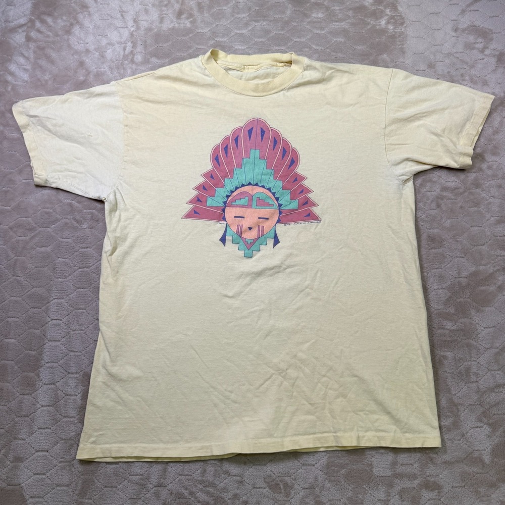 VTG‎ 80s Santa Fe Sportswear Aztec Southwest Design Single Stitch Shirt Sz XL